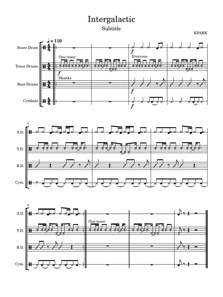 Partition pour saxophone : Intergalactic | PDF
