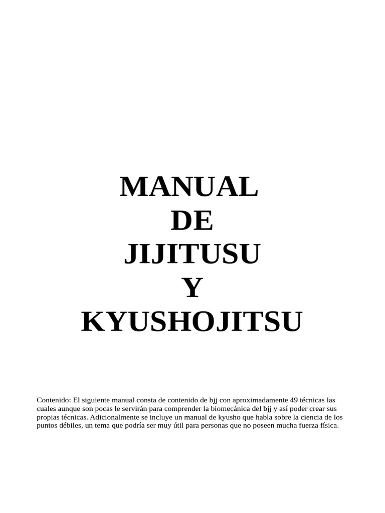 Manual Bjj Kyusho PDF Jiu Jitsu Brasileño Mano
