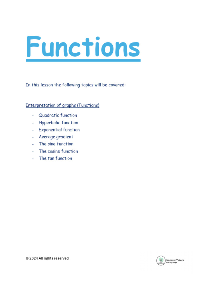 Maths April Week 3 Functions Notes | PDF | Asymptote | Function ...