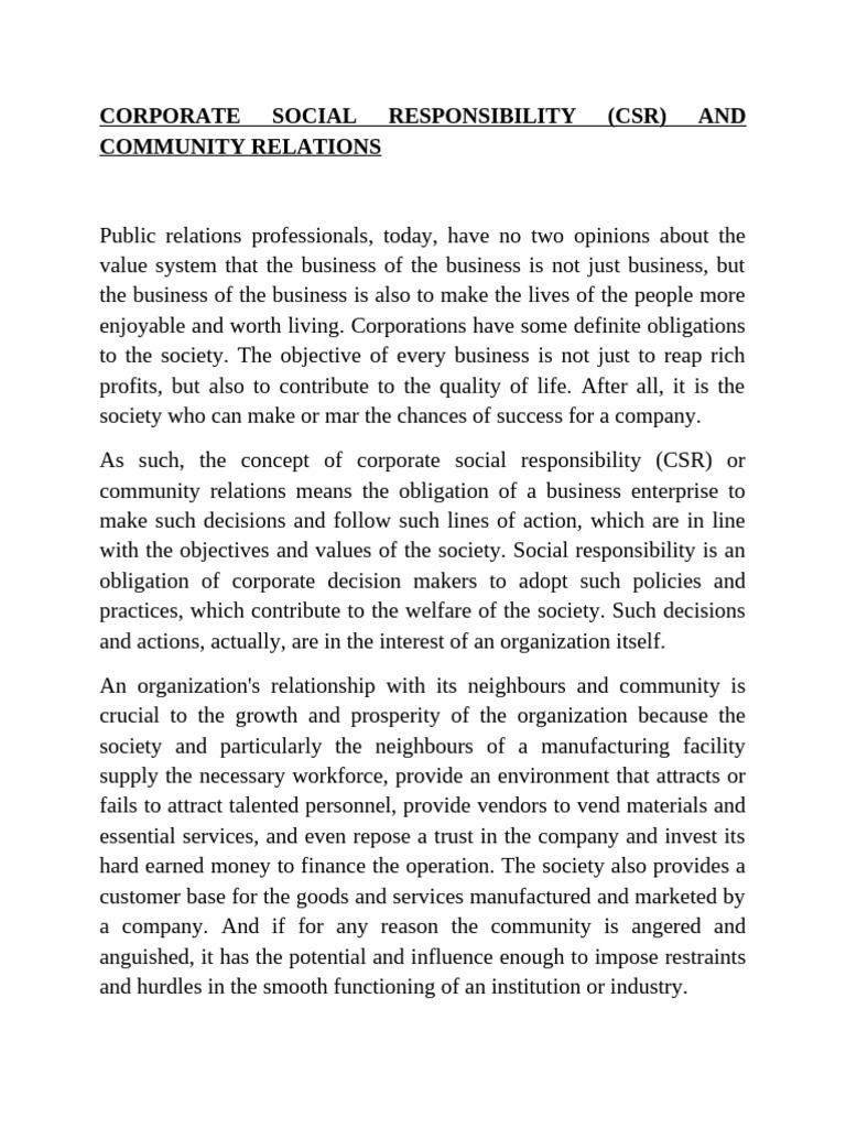 Corporate Social Responsibility Insights | PDF | Corporate Social ...