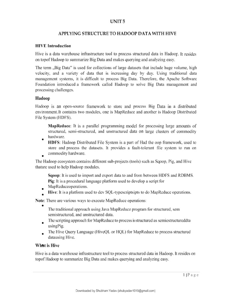 Hive Notes | PDF