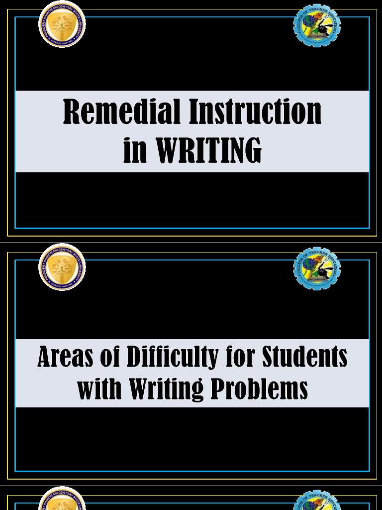 Remedial Writing Instruction Strategies | PDF | Learning | Behavioural ...