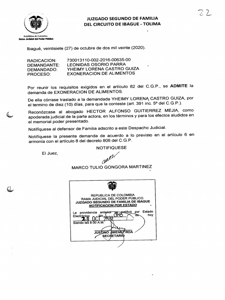 Apoderada Judicial de La Parte Actora, en Los Términos Ypara Los ...