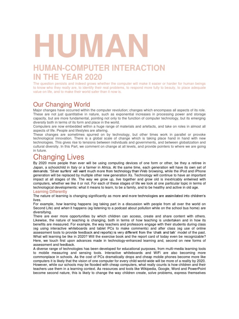 Human-Computer Interaction Trends 2020 | PDF | Learning | Educational ...