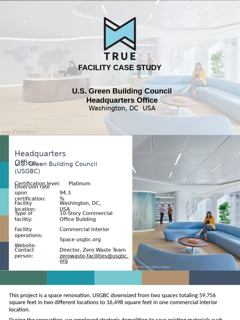 USGBC HQ TRUE Certification Case Study | PDF | Recycling | Waste