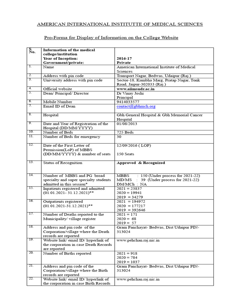 American International Institute Overview | PDF | Doctor Of Medicine ...