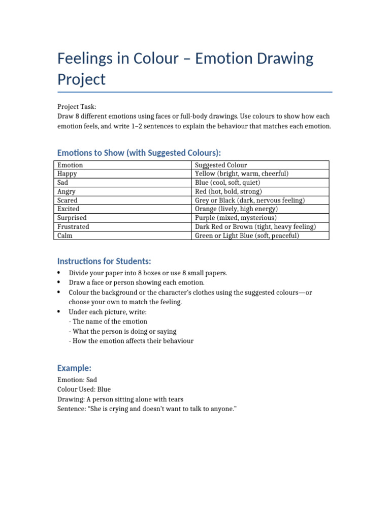 Feelings in Colour Emotion Project | PDF