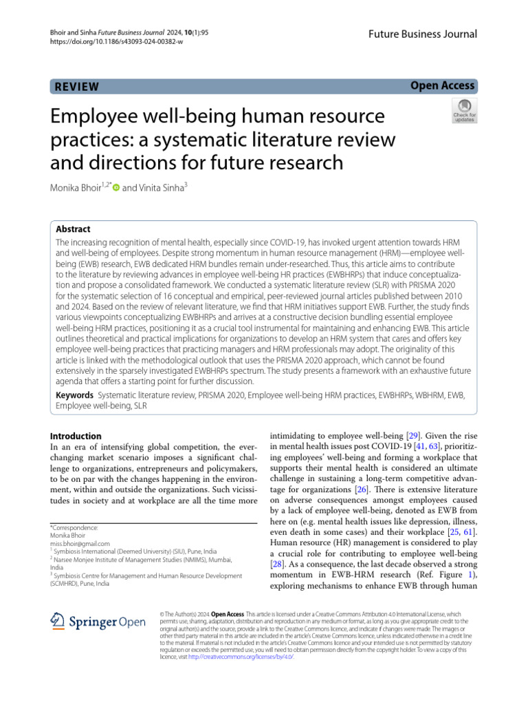 Employee Well-Being HR Practices Review | PDF | Human Resource ...