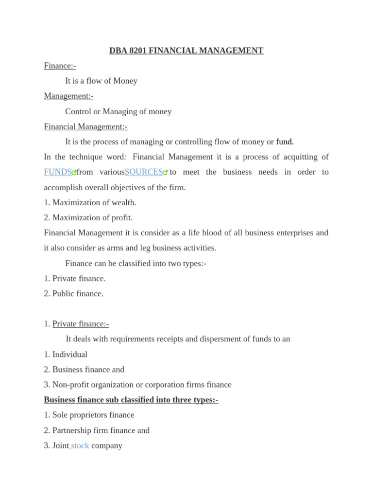 Financial Management Full Notes | PDF | Financial Risk | Bonds (Finance)