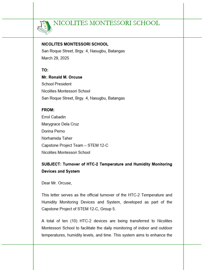 Turnover Letter | PDF