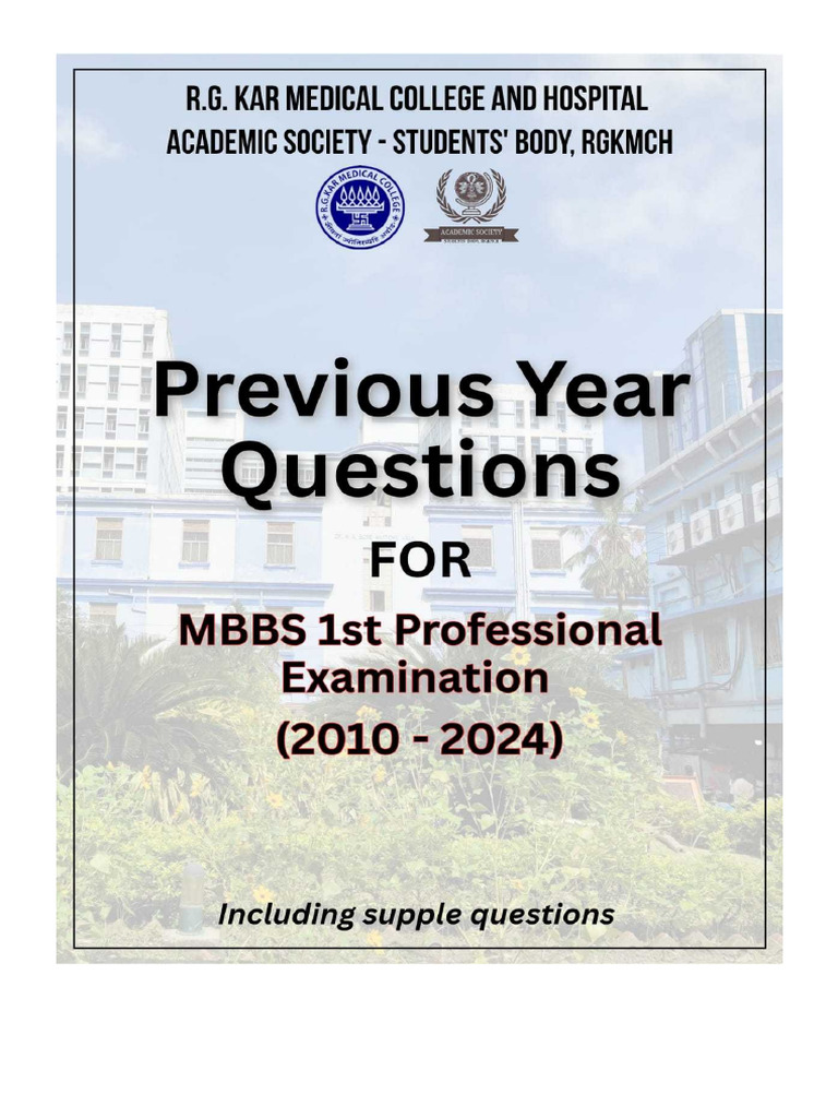 PYQ SET For 1st Professional MBBS | PDF | Knee | Shoulder