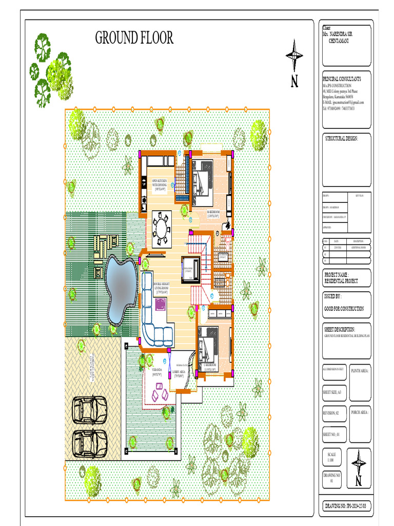 Ground Floor Residential Building Plan | PDF