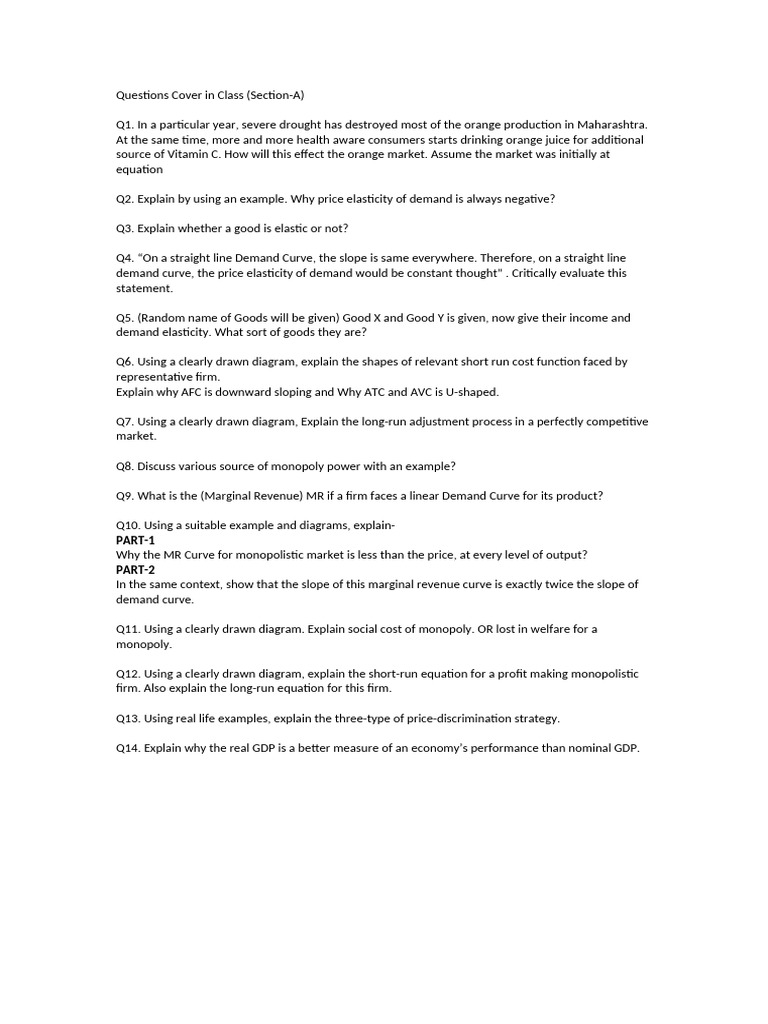 ME Questions Section A | PDF