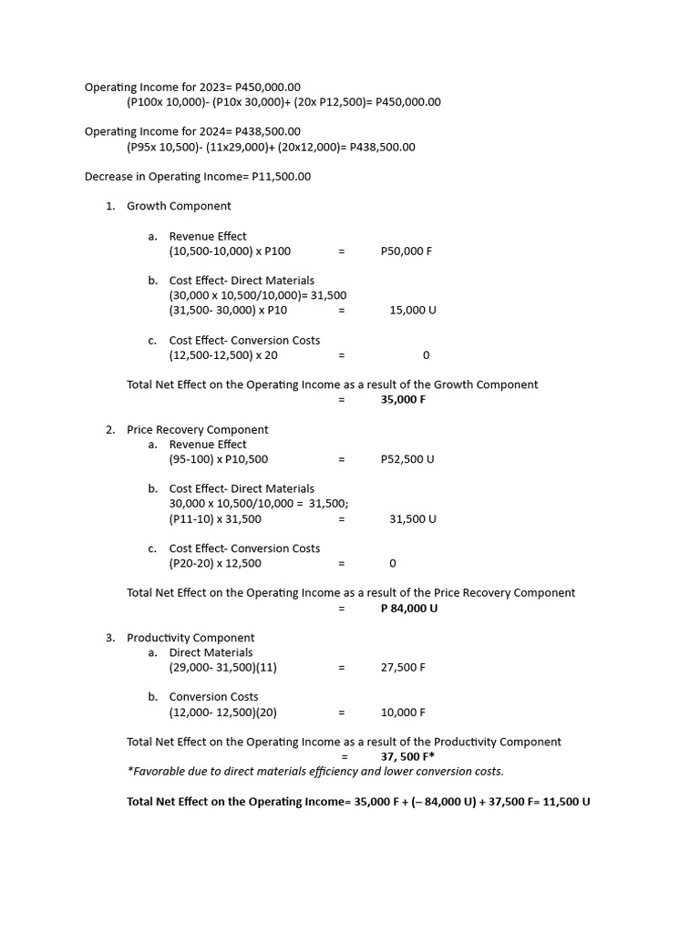 2023 Operating Income Analysis Breakdown | PDF