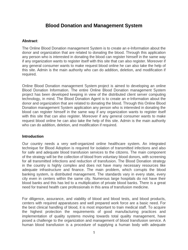 Online Blood Donation Management System | PDF | Web Development ...