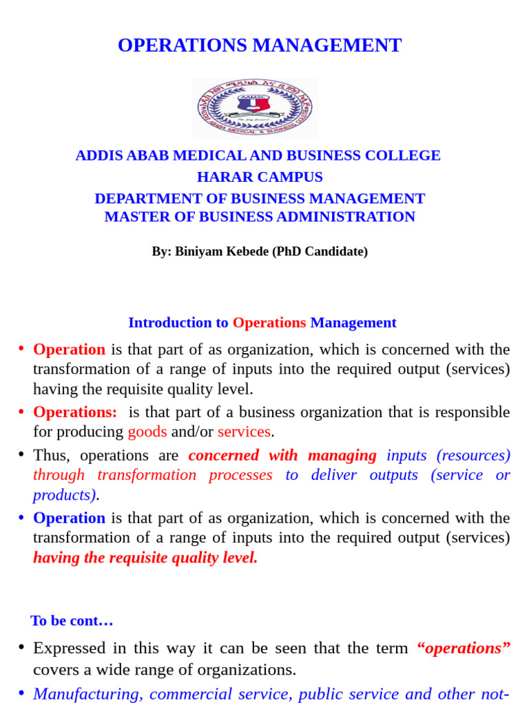 Understanding Operations Management | PDF | System | Operations Management