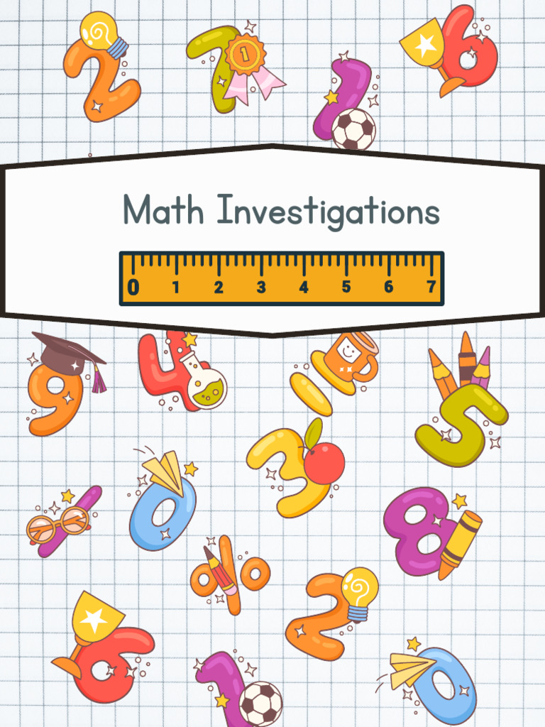 Yellow White Cartoon Classic Personal Math Notebook Cover | PDF