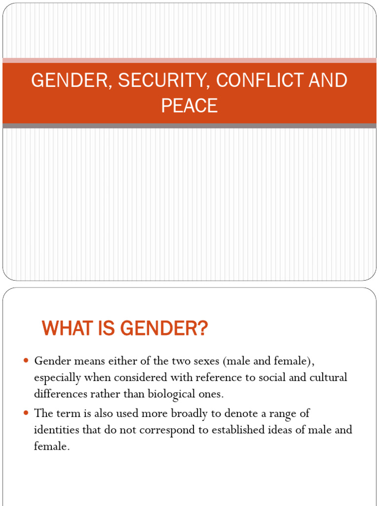 Gender, Security, and Conflict Dynamics | PDF | Securities | Gender