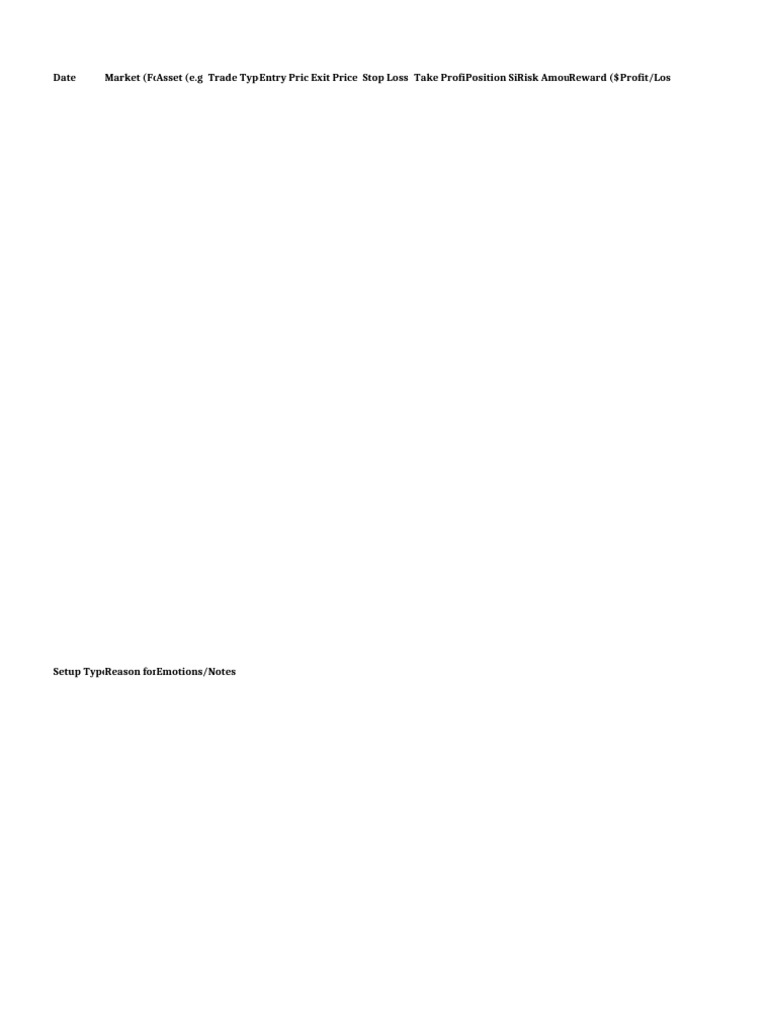 Trading Journal Template for Analysis | PDF