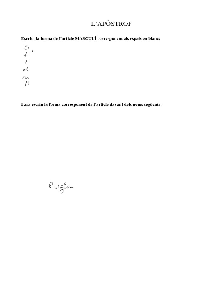 Pràctica Apòstrof | PDF