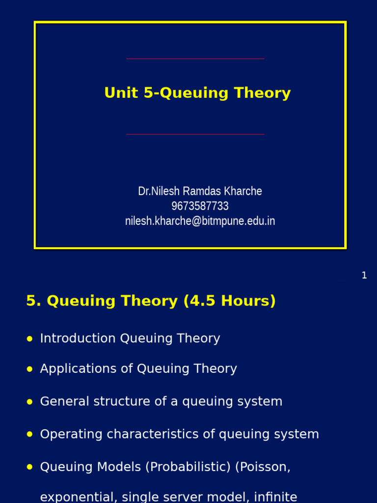 Queuing Theory: Concepts and Applications | PDF | Statistical Theory ...