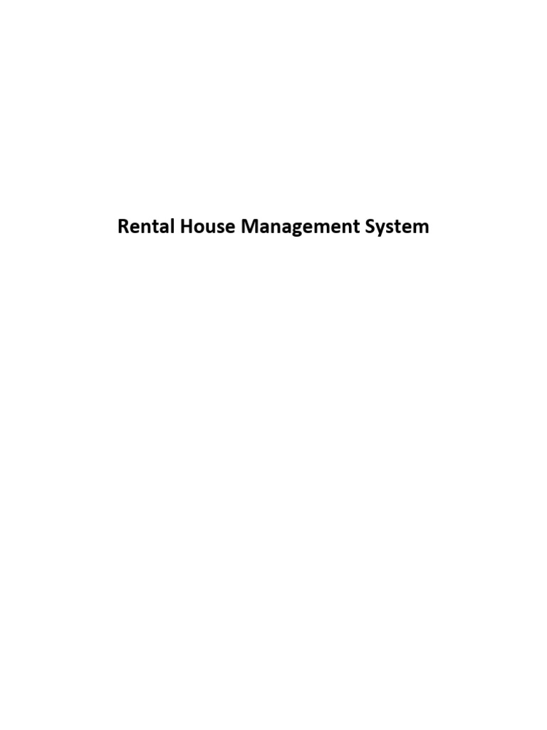 Rental House Management System Overview | PDF | Lease | Leasehold Estate
