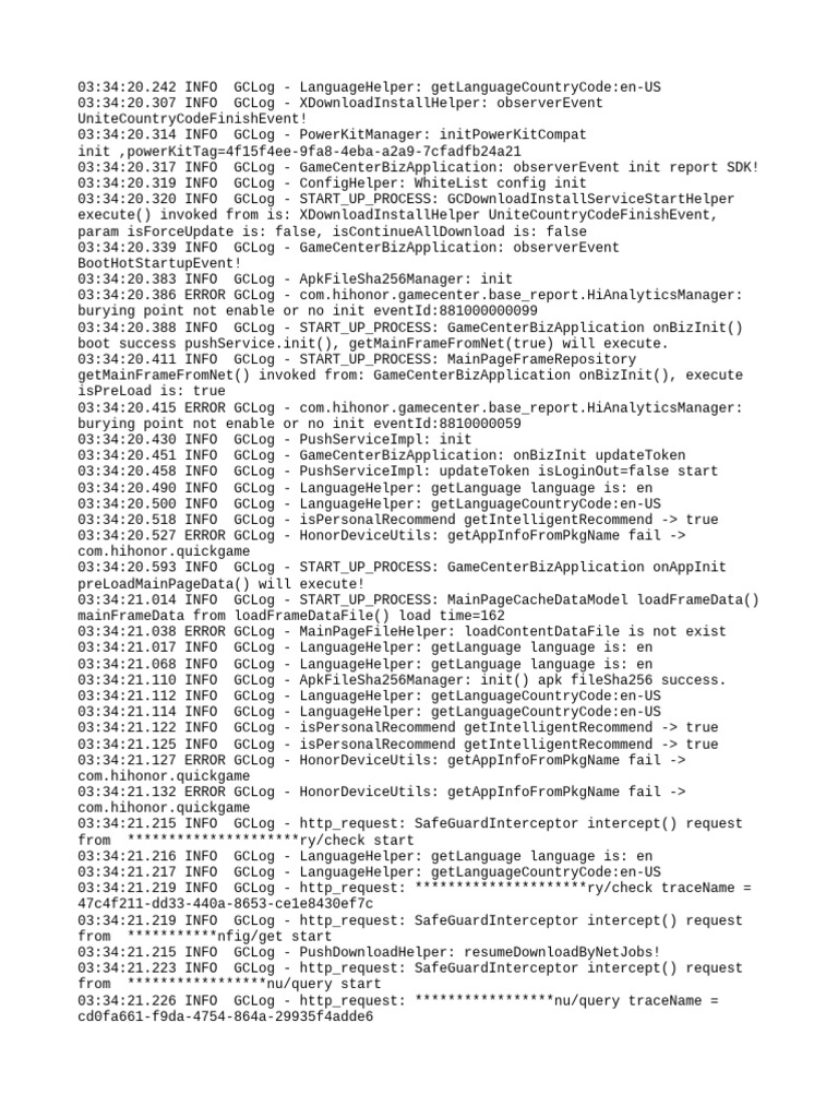 GameCenter Initialization Log Analysis | PDF | Internet Protocols ...