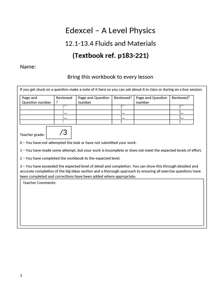 A Level Physics: Fluids & Materials Guide | PDF | Deformation ...