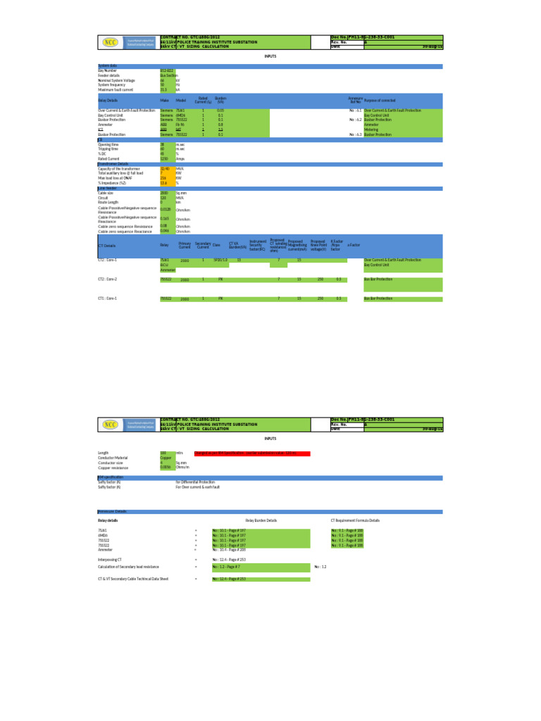 B12 Bus Section CT Sizing Calculation | PDF | Series And Parallel ...