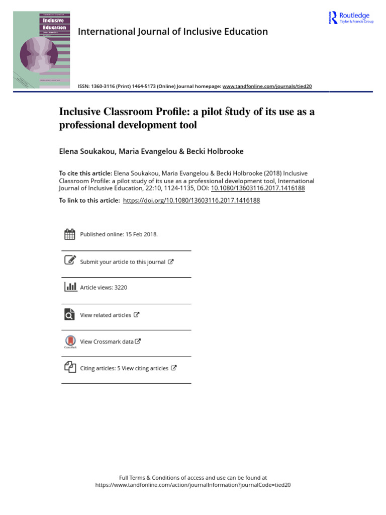 Inclusive Classroom Profile Pilot Study | PDF | Educational Assessment ...
