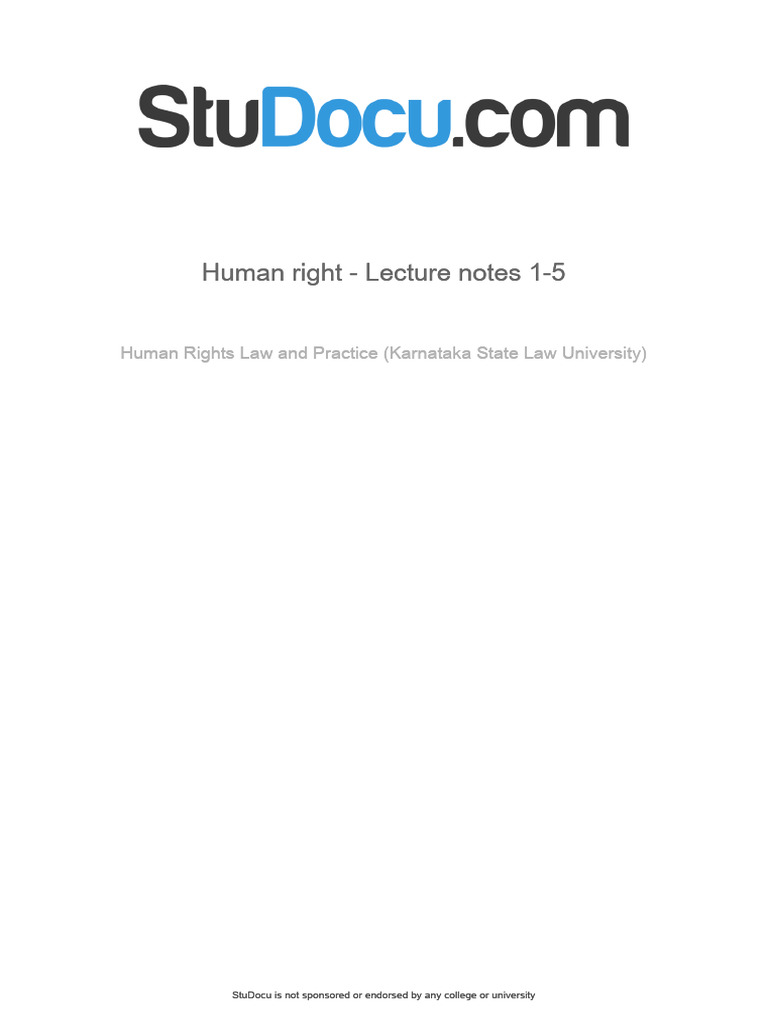 Human Right Lecture Notes 1 5 | PDF | Human Rights | Social Contract