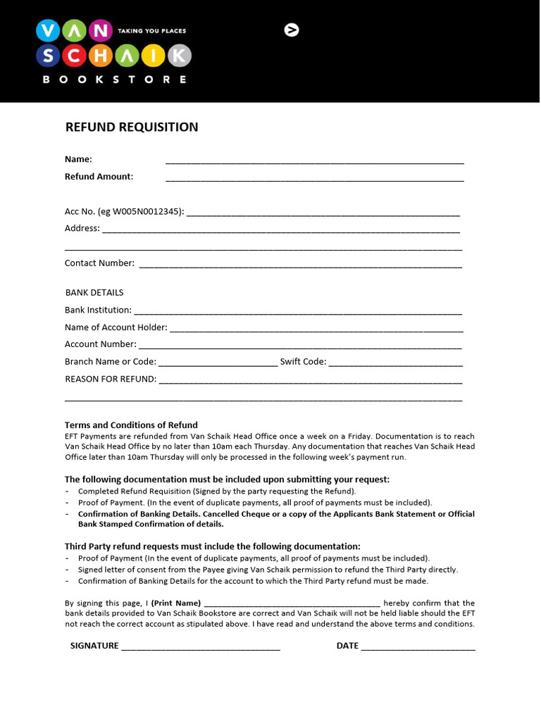 Refund Requisition Form Template | PDF