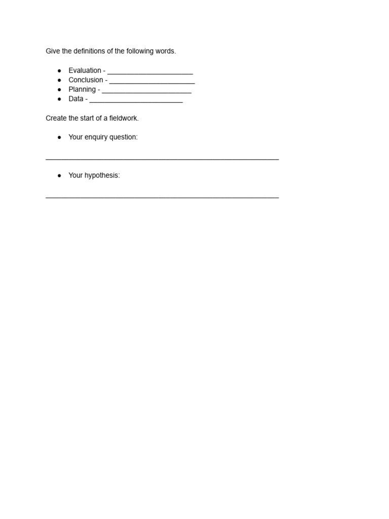 Field Work Questions (TAAD) | PDF