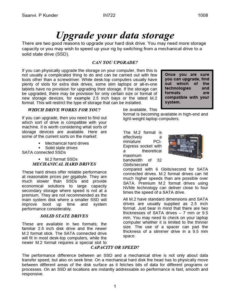 UPGRADE | PDF | Solid State Drive | Hard Disk Drive