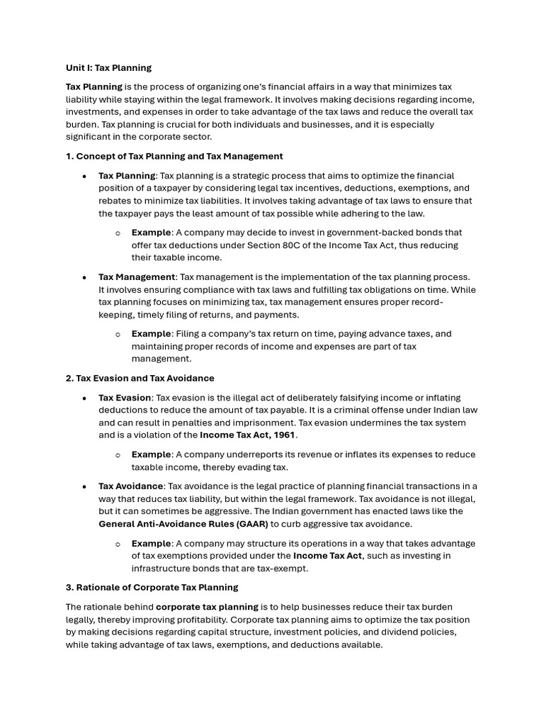 Corporate Tax Planning Strategies | PDF | Dividend | Taxes