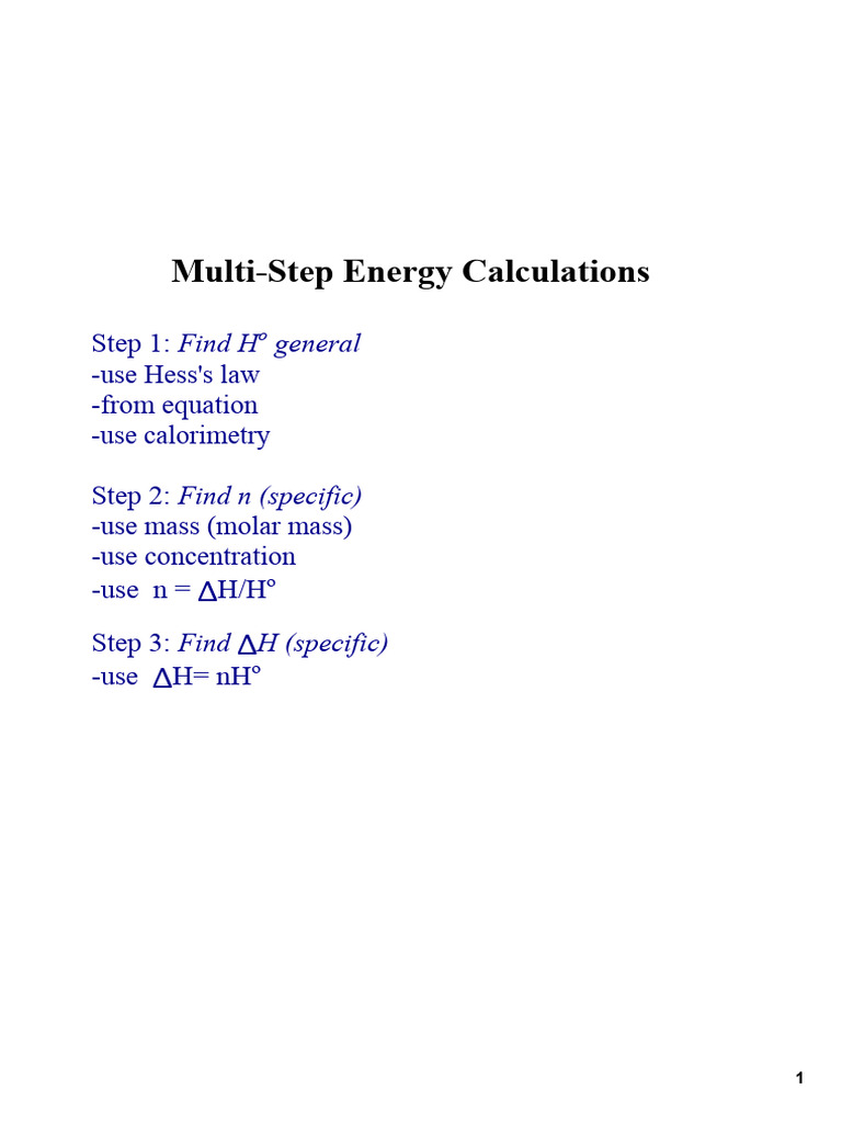 Multi-Step Energy Calculation Guide | PDF