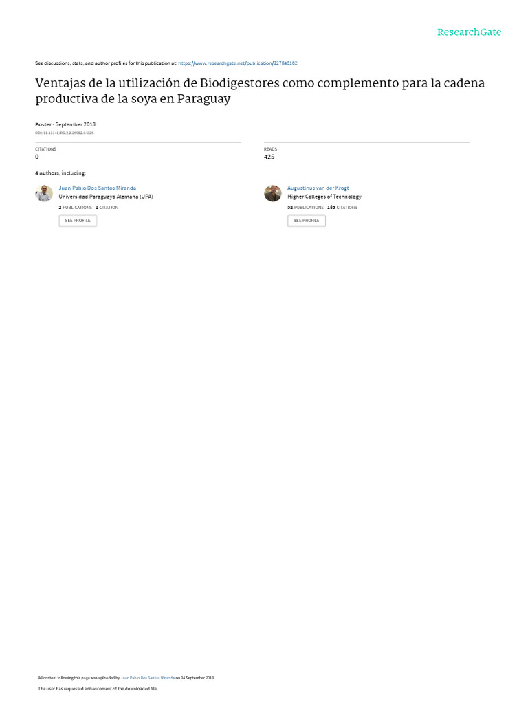 Poster XEncuentroRBL JuanPabloDosSantos | PDF | Biogás | Agricultura