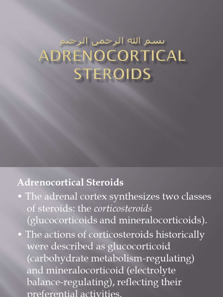 L1.2 Cology 4 Adrenocortical Steroids | PDF | Glucocorticoid | Adrenal ...