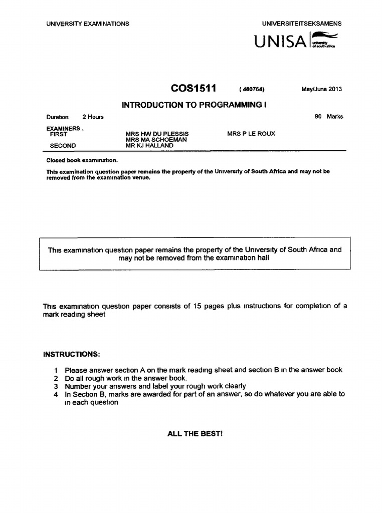 Cos1511 2013 6 e 1 | PDF