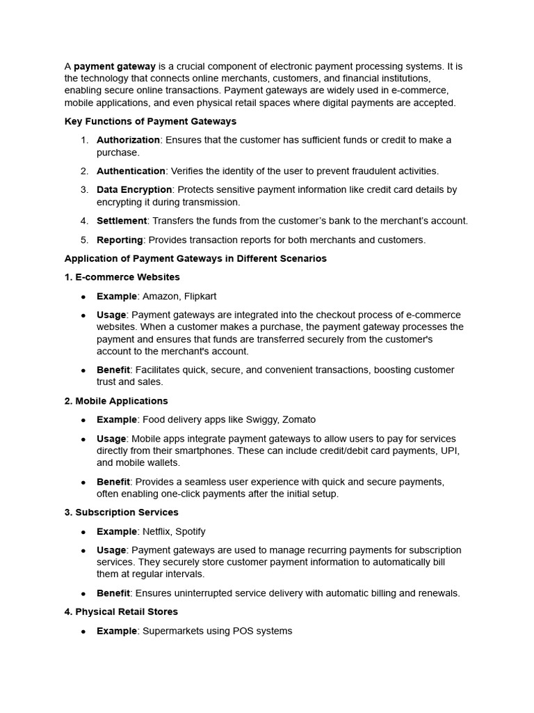 Application of Payment Gateways | PDF | Credit Card | Point Of Sale