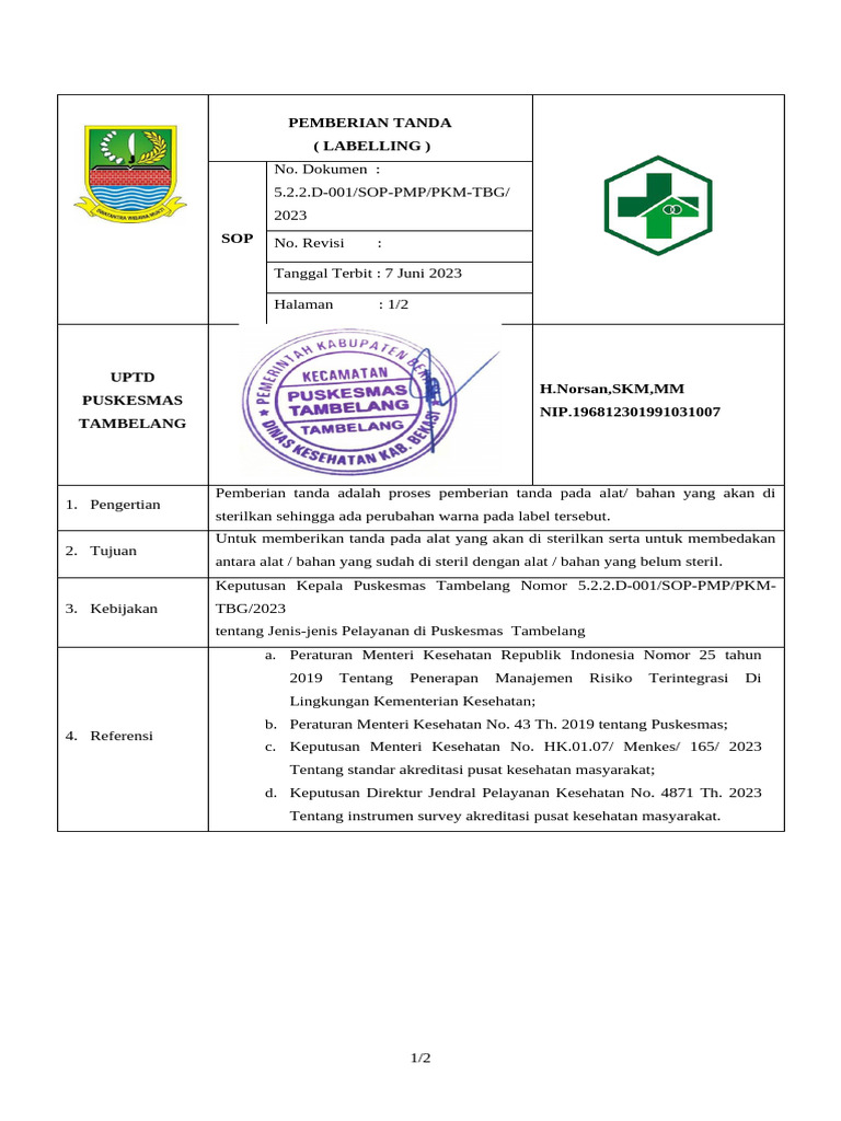 5.2.2.d SOP LABELING | PDF