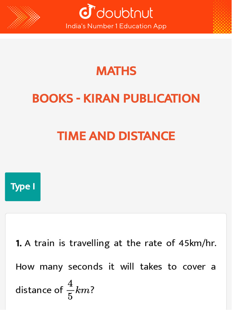 Time and Distance Math Problems | PDF | Speed | Train
