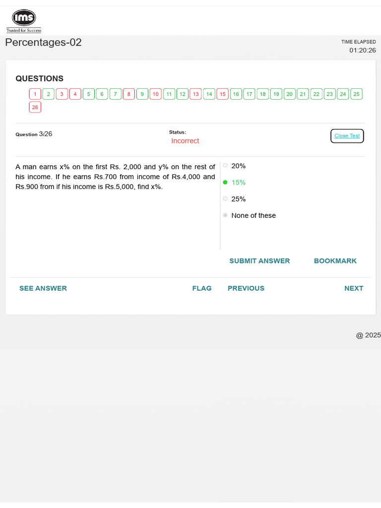 Percentages-02: Questions | PDF