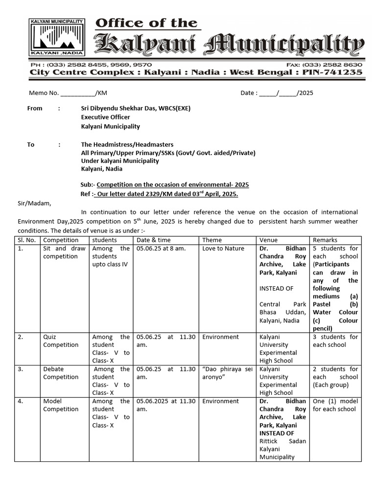 Sit and Draw Competition Notice 2025 | PDF