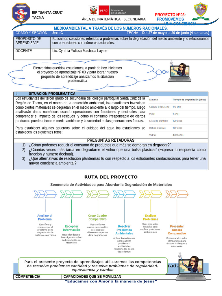 Proyecto 3 - Semana 1 - Act 1 3ero Mat | PDF | Matemáticas