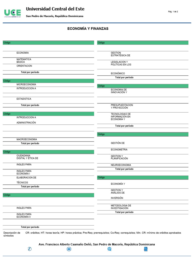 Plan de Estudios en Economía y Finanzas | PDF | Economias | Business