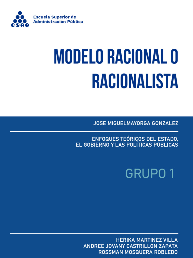 Modelo Racional en Políticas Públicas | PDF | Racionalidad | Toma de ...