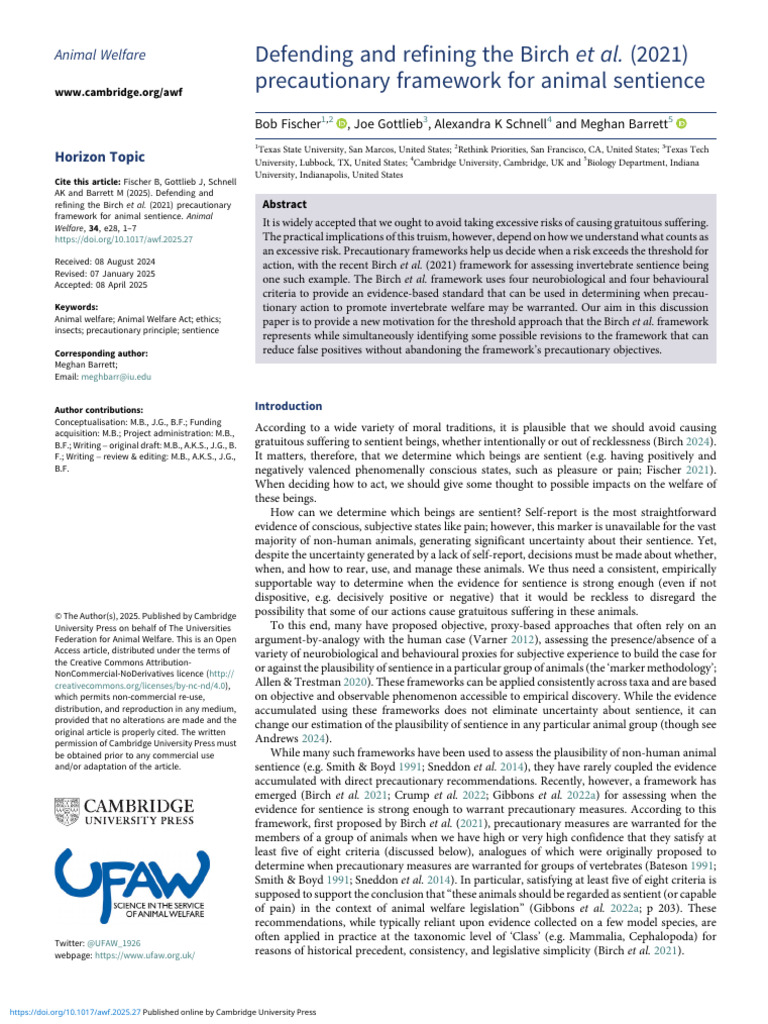 Defending and Refining The Birch Et Al 2021 Precautionary Framework For ...