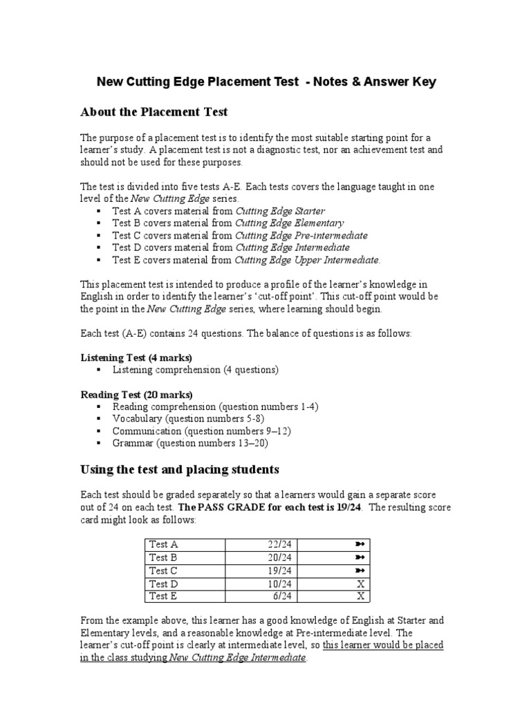Cutting edge pre-intermediate new