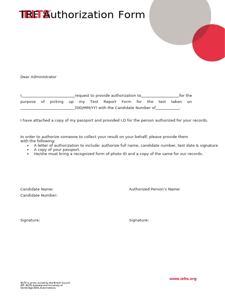 Authorization Form | PDF